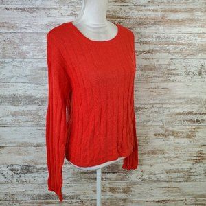 Sanctuary Red Long Sleeve Round Neck Ribbed Knit Pullover Sweater Size S